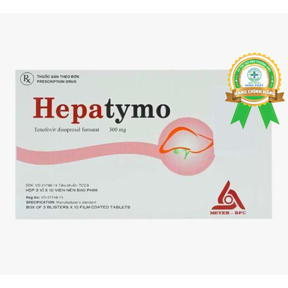 Thuốc Hepatymo 300mg trị viêm gan siêu vi B ở người lớn (3 vỉ x 10 viên)